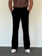 Jet Black Premium Armani Bootcut Trousers