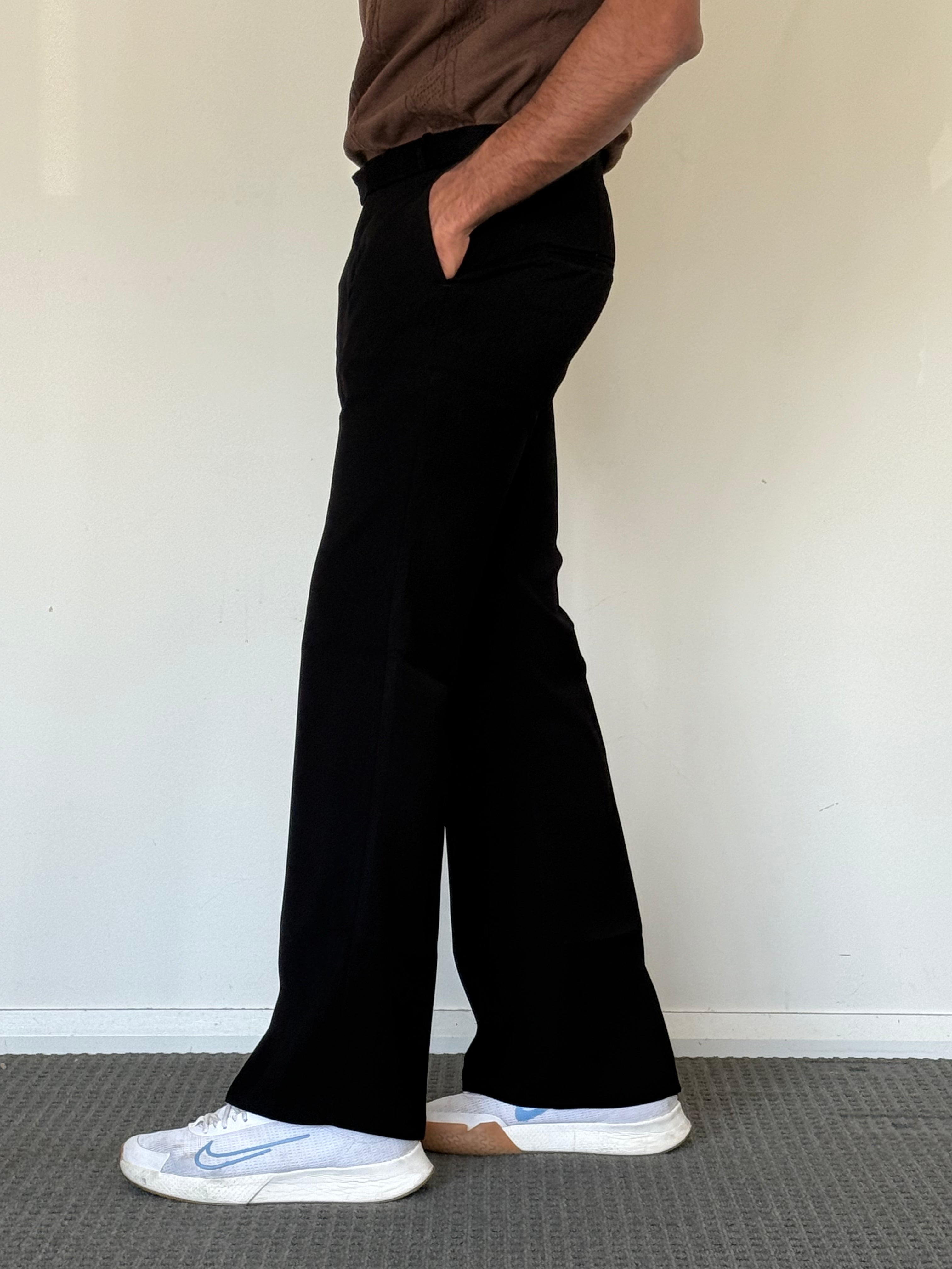Jet Black Premium Armani Bootcut Trousers