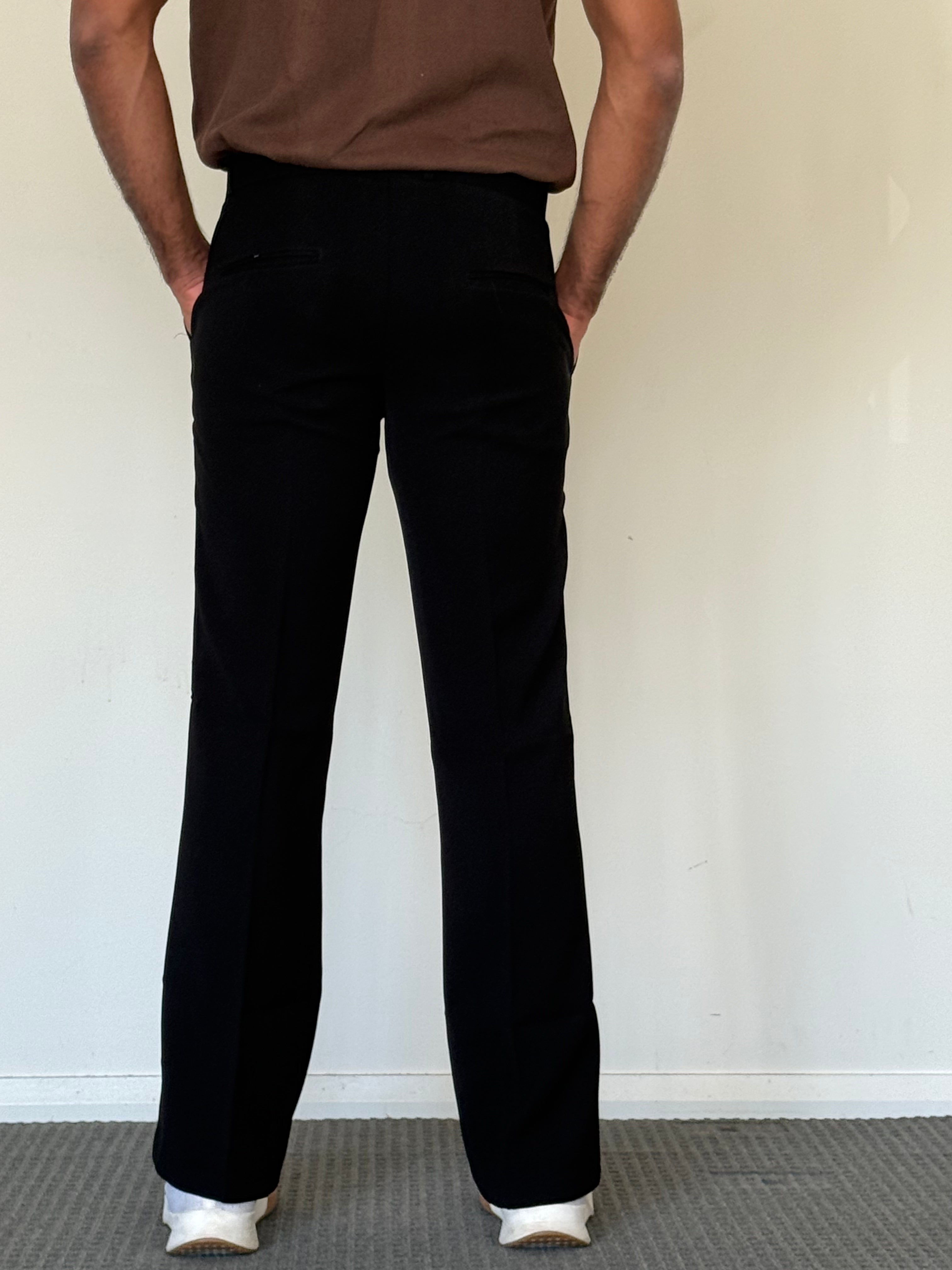 Jet Black Premium Armani Bootcut Trousers
