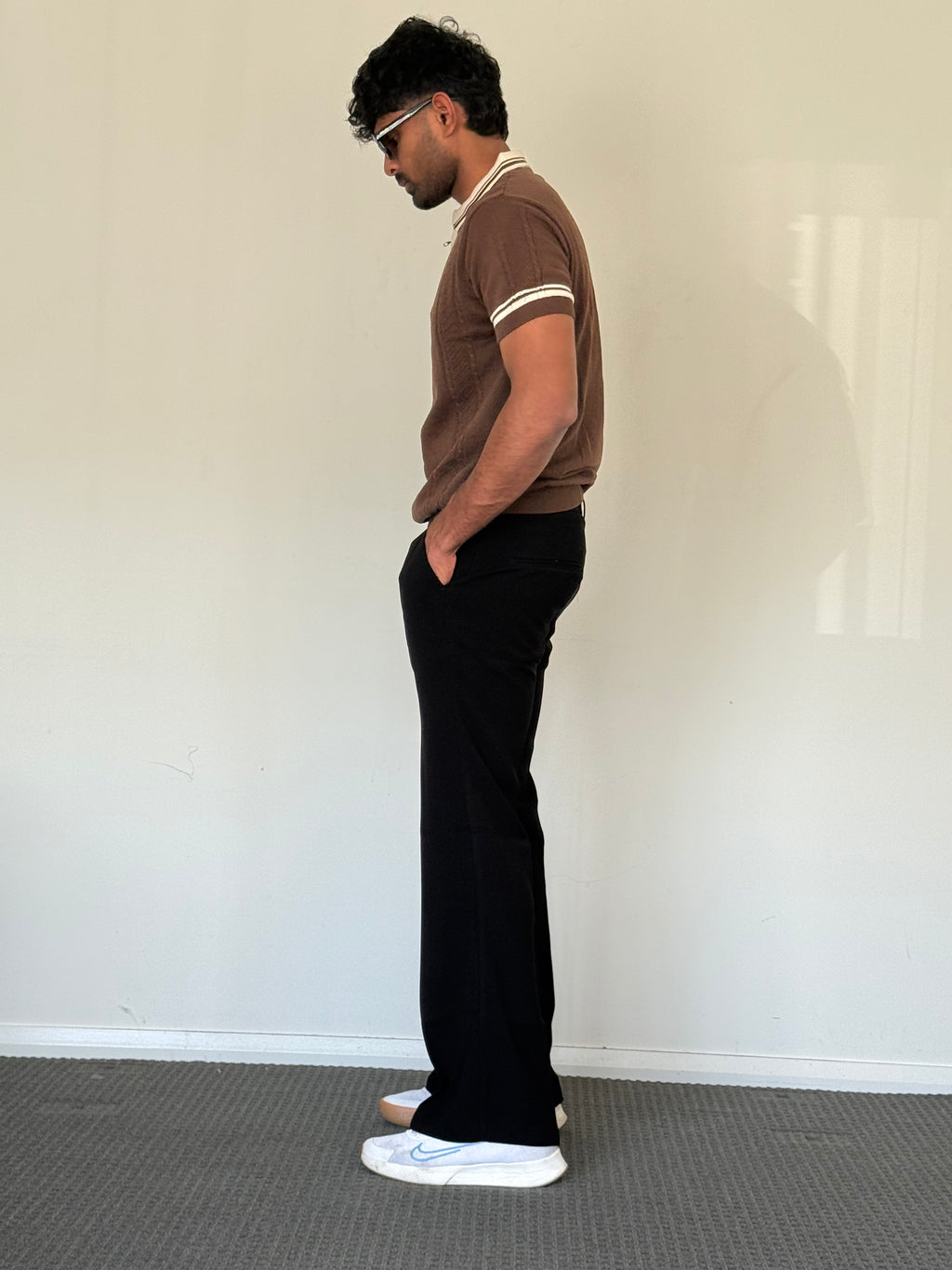 Jet Black Premium Armani Bootcut Trousers