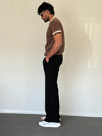 Jet Black Premium Armani Bootcut Trousers