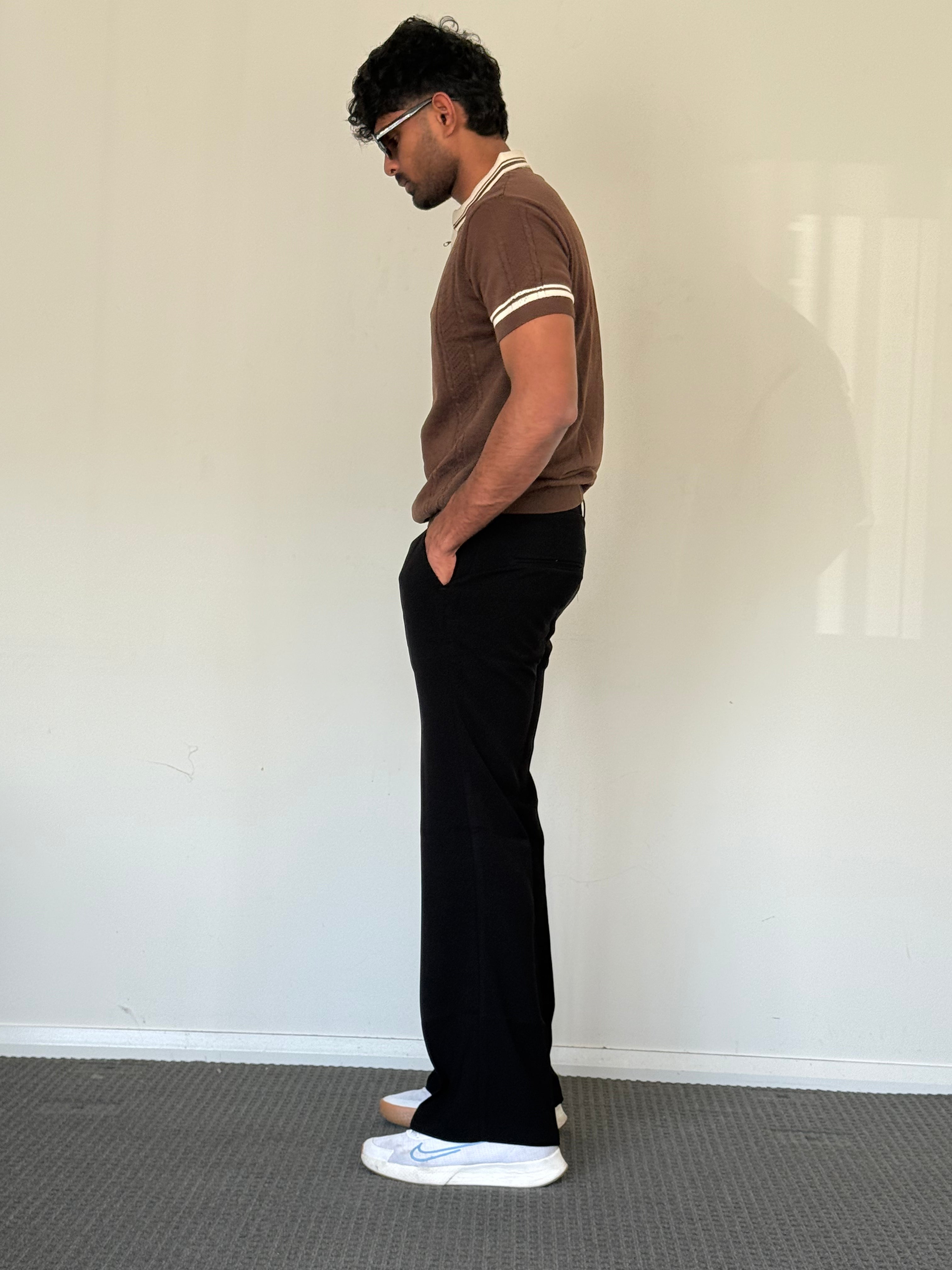 Jet Black Premium Armani Bootcut Trousers