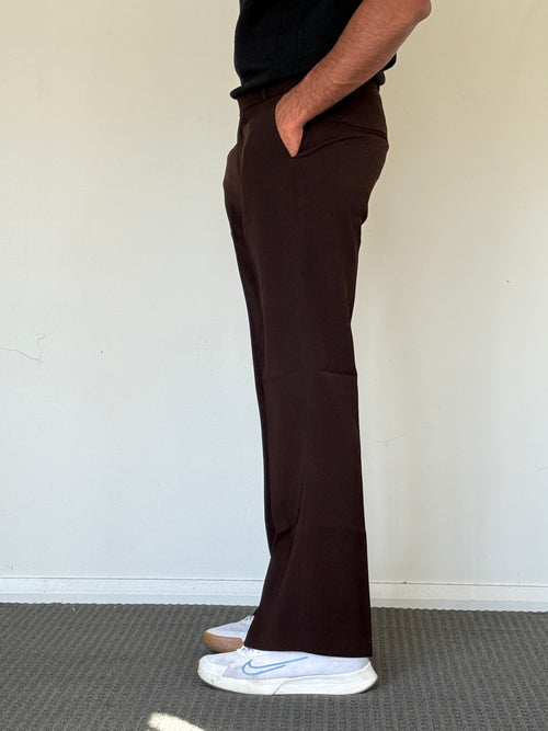 Cocoa Brown Armani Bootcut Pants