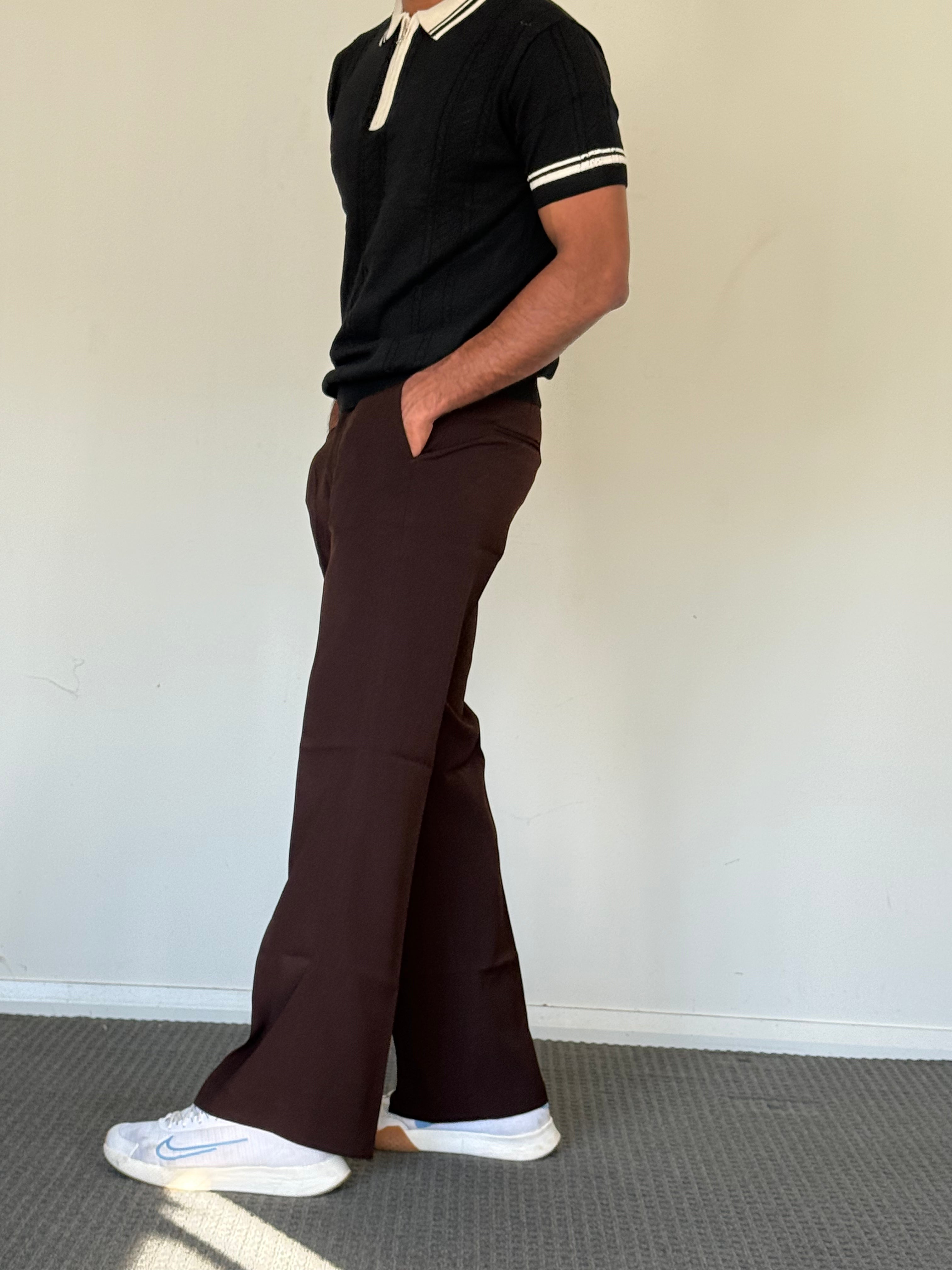 Cocoa Brown Armani Bootcut Pants