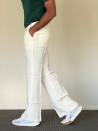Desert Beige Luxe Bootcut Trousers